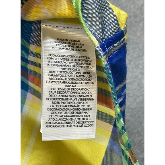 Polo Ralph Lauren Shirt Men Medium Yellow Madras Classic Long Sleeve Button Down - Picture 7 of 10